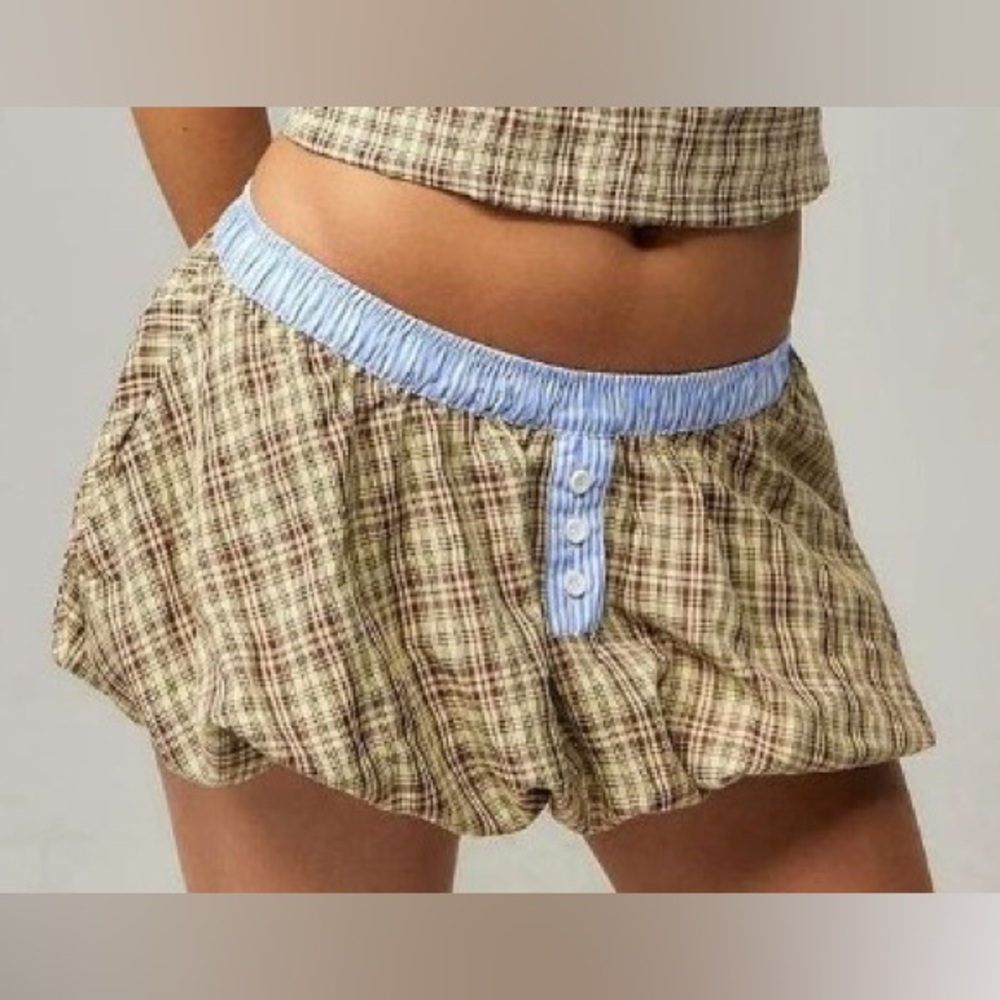 Jade Red and Cream Plaid Skirt